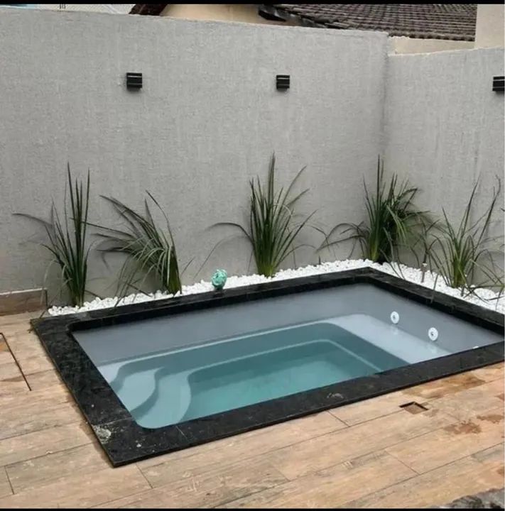Linda Piscina de fibra instalada com aquecimento solar  - Foto 2
