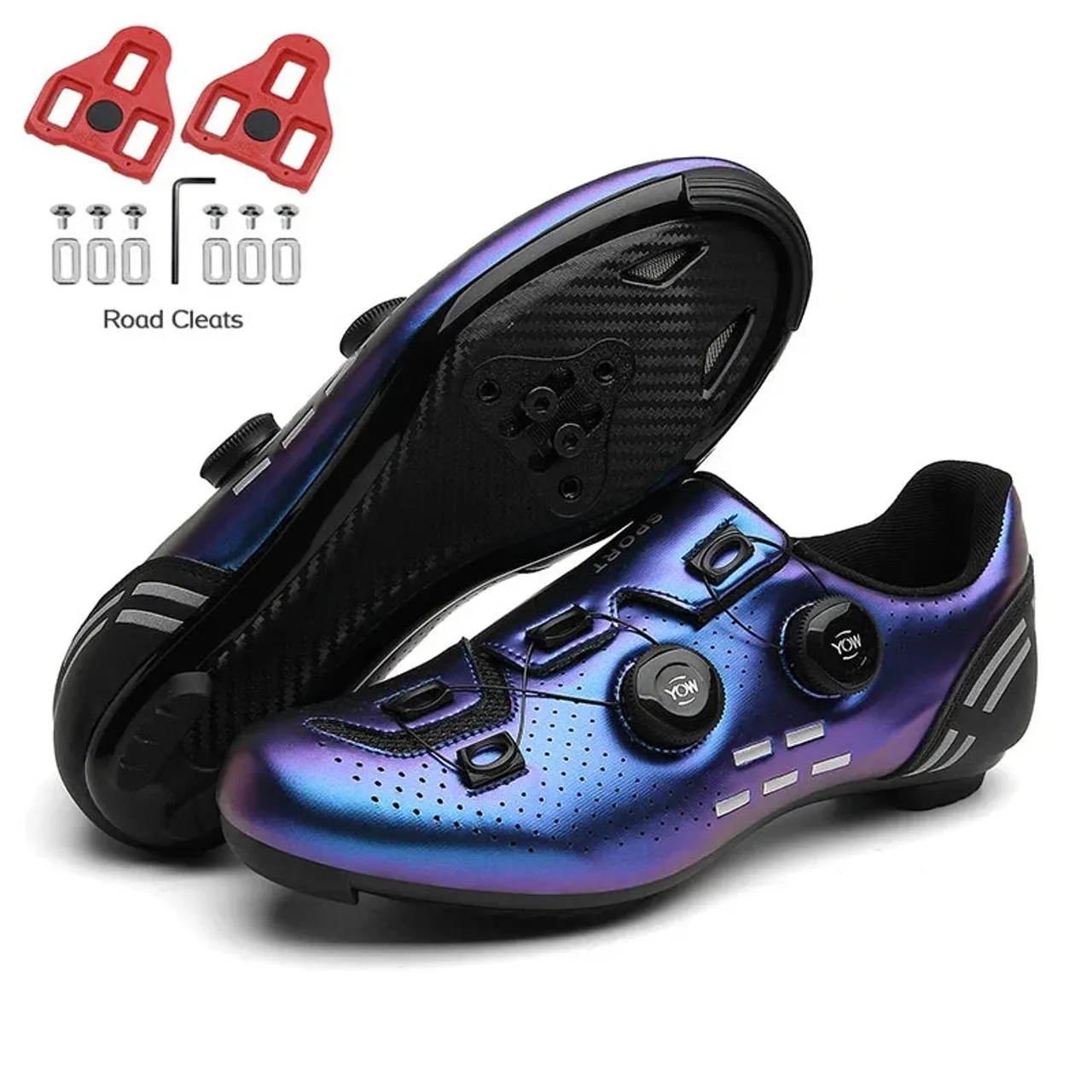 Sapatilha Ciclismo Speed com Cleats e Design Iridescente