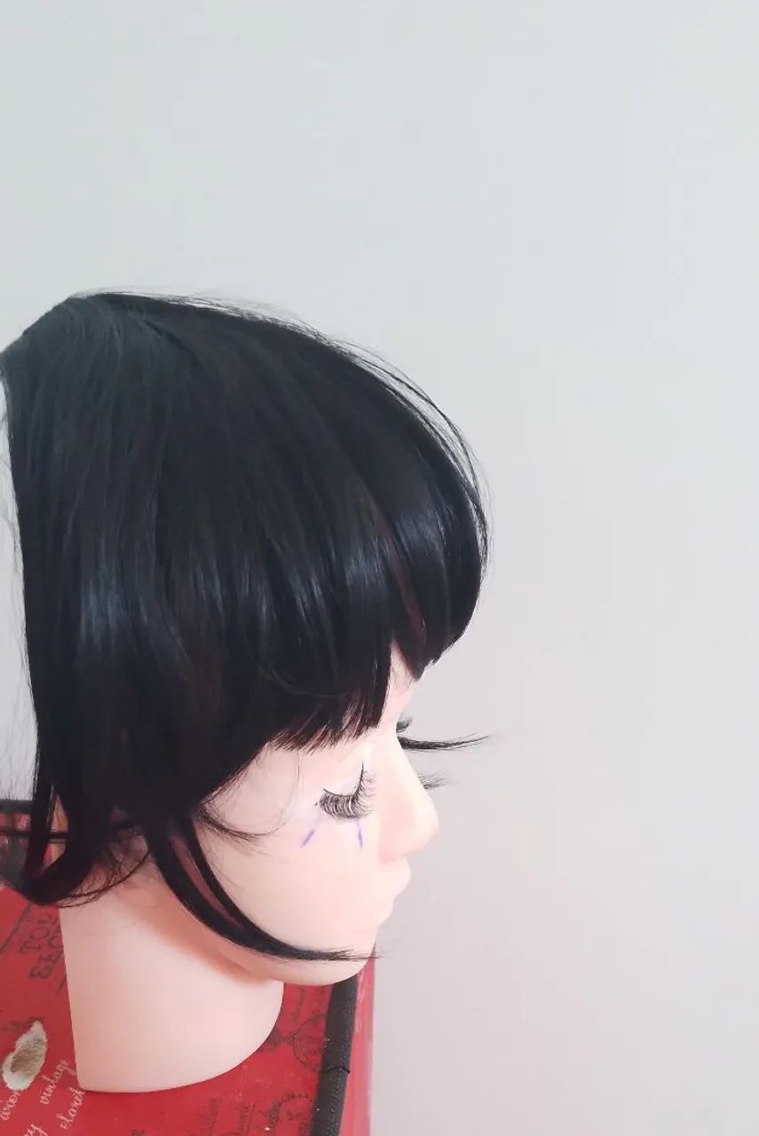Franja de cabelo preto
