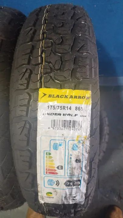 (4undisp) Kit com 2  Pneus aro 14 medida 175/75r14 AT Borrachudo marca Black Arrow - Foto 2