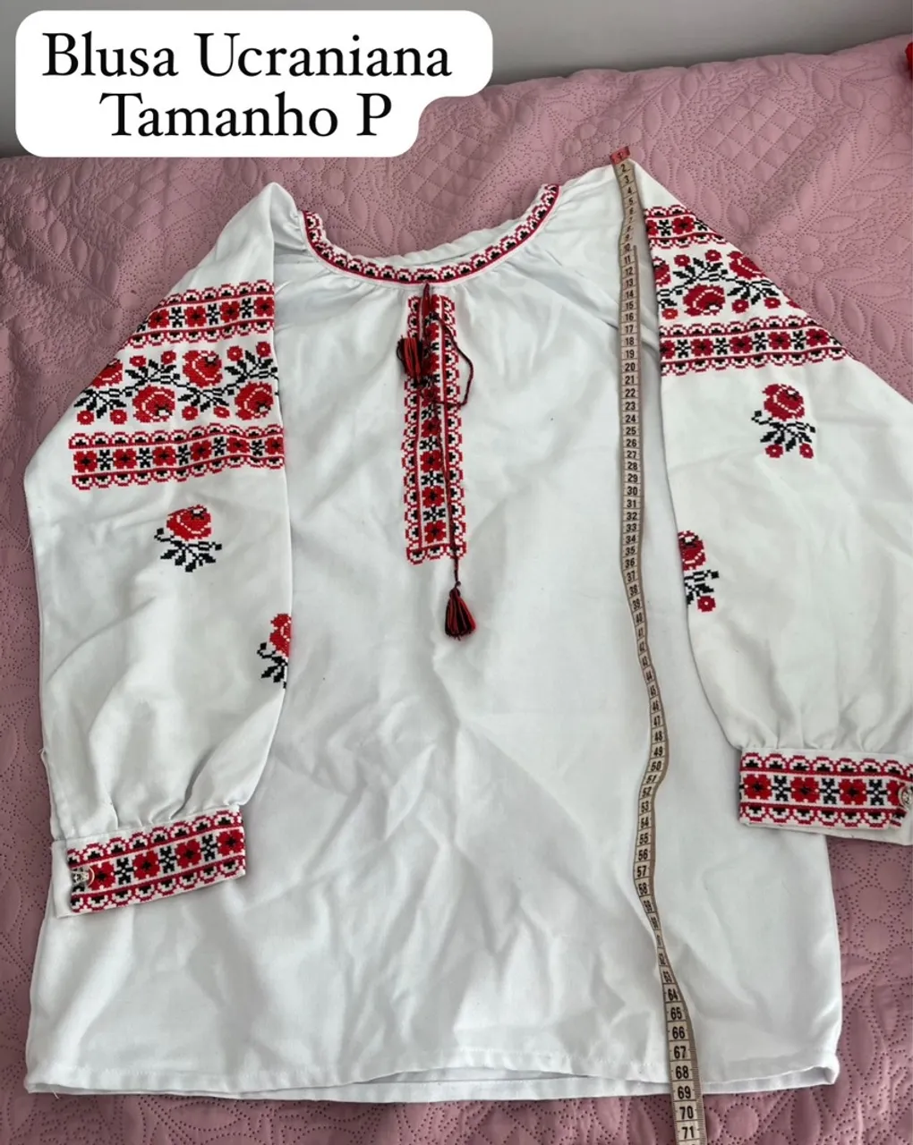 Blusa Ucraniana Bordada Tamanho P