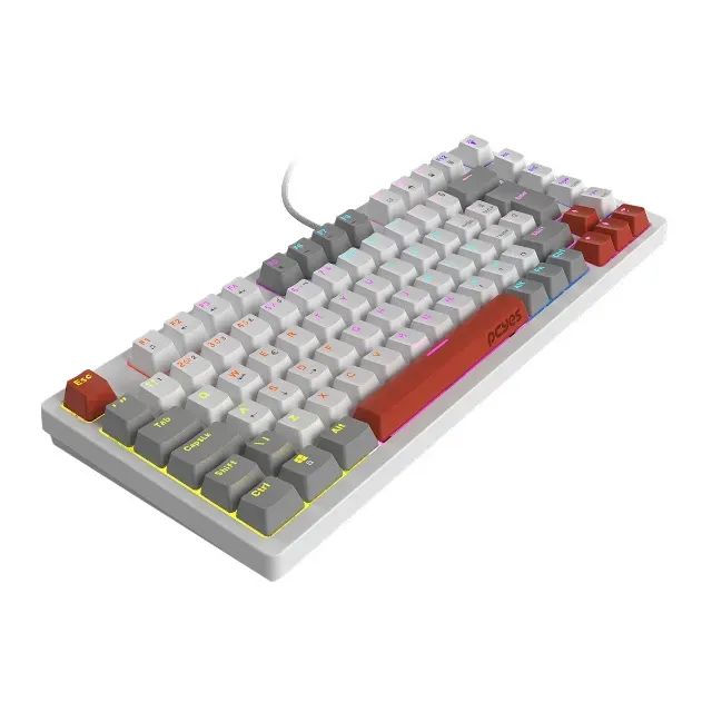 Teclado Mecânico 75% Pcyes Kirin White Ghost Rainbow Switch Blue - WZetta - Foto 3