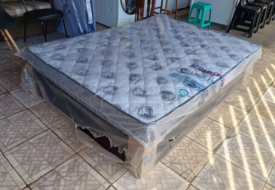 Cama Box Novo + Colchão Casal Apolo Spuma D28 Novo + Entrega grátis em Sorocaba - Foto 3