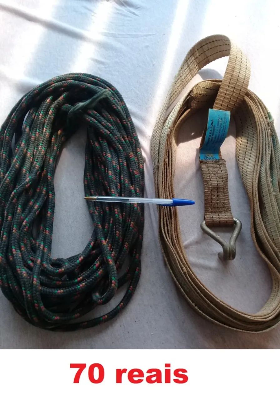 Rolo de corda e cinta - para obra, carroceria caminhão, carga, caminhonete, sítio, crossfi