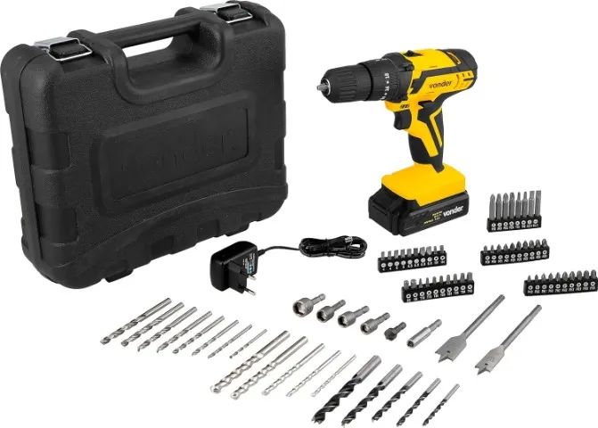 Parafusadeira/Furadeira Vonder 12V C/ IMPACTO + 74 Acessórios