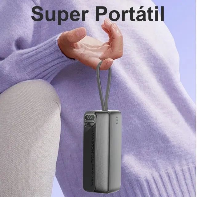 Carregador Portátil 30000mah 22.5W Power Bank  PD,Display da Fonte de Alimentação - Foto 3