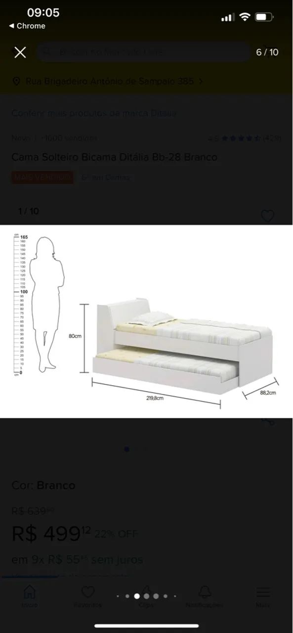 Cama de solteiro com cama auxiliar( usada) - Foto 3