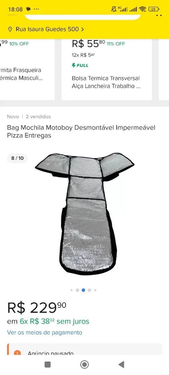 Mochila Motoboy para Entrega de Pizza - Desmontável e Impermeável - Foto 2