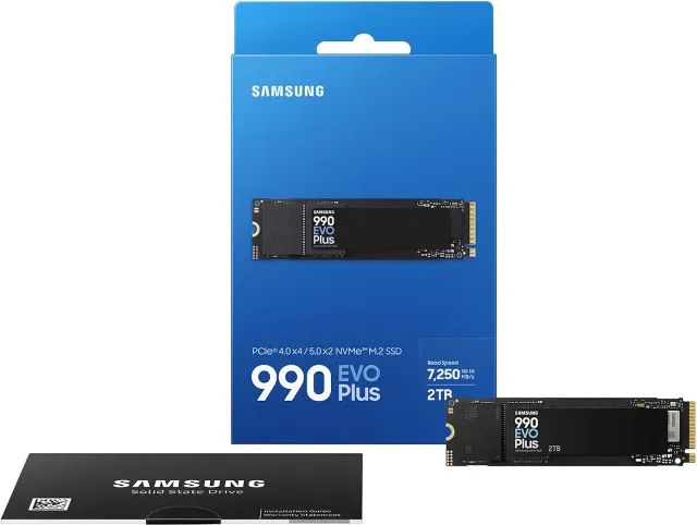 Ssd Samsung 990 Evo Plus 2tb M.2 2280 Nvme Pcie Gen4 x4 | Gen5 x2 7250mbps Mz-v9s2t0b/am