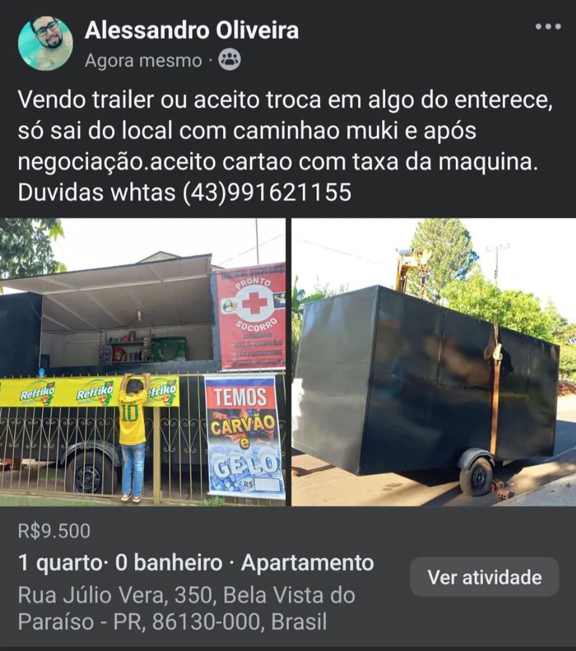 Trailer para venda ou troca
