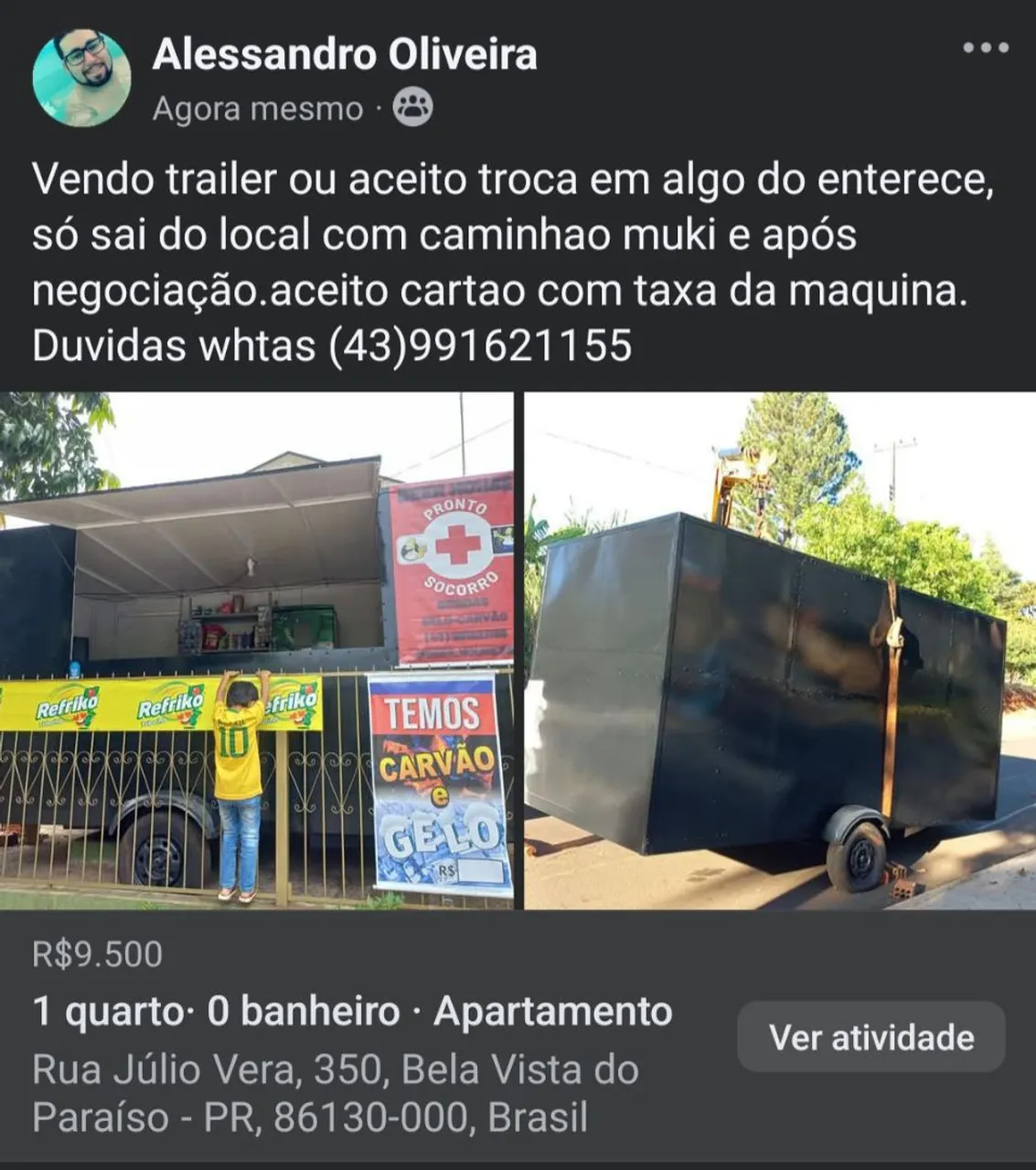 Trailer para venda ou troca