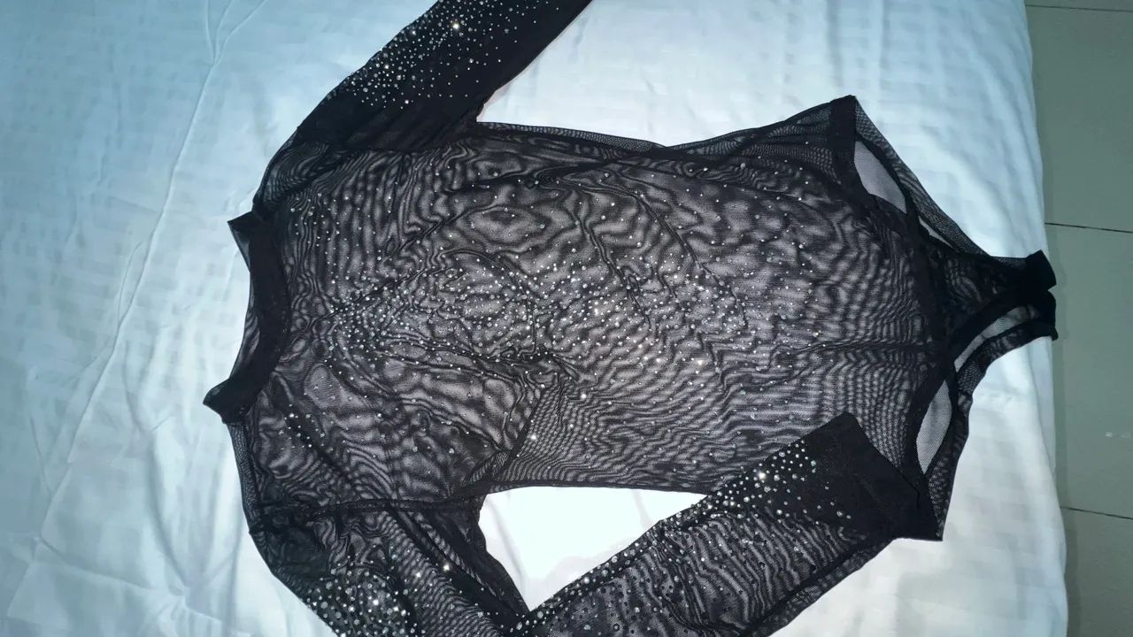 Body transparente com brilhos - Foto 5