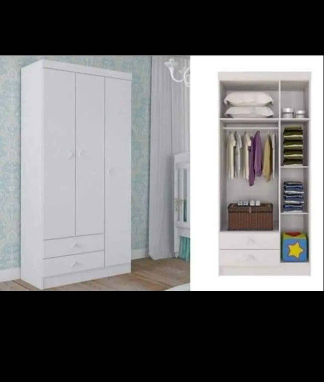 Guarda roupa infantil branco 