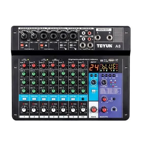 Mesa de som teyun A8 com 8 canais Bluetooth  e USB - Foto 3