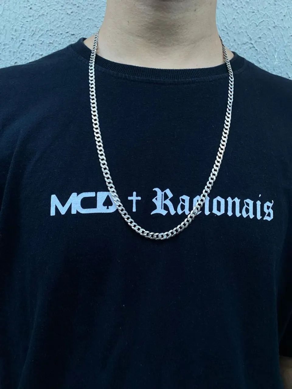 Conjunto corrente e pulseira masculina Prata 925 - Foto 3