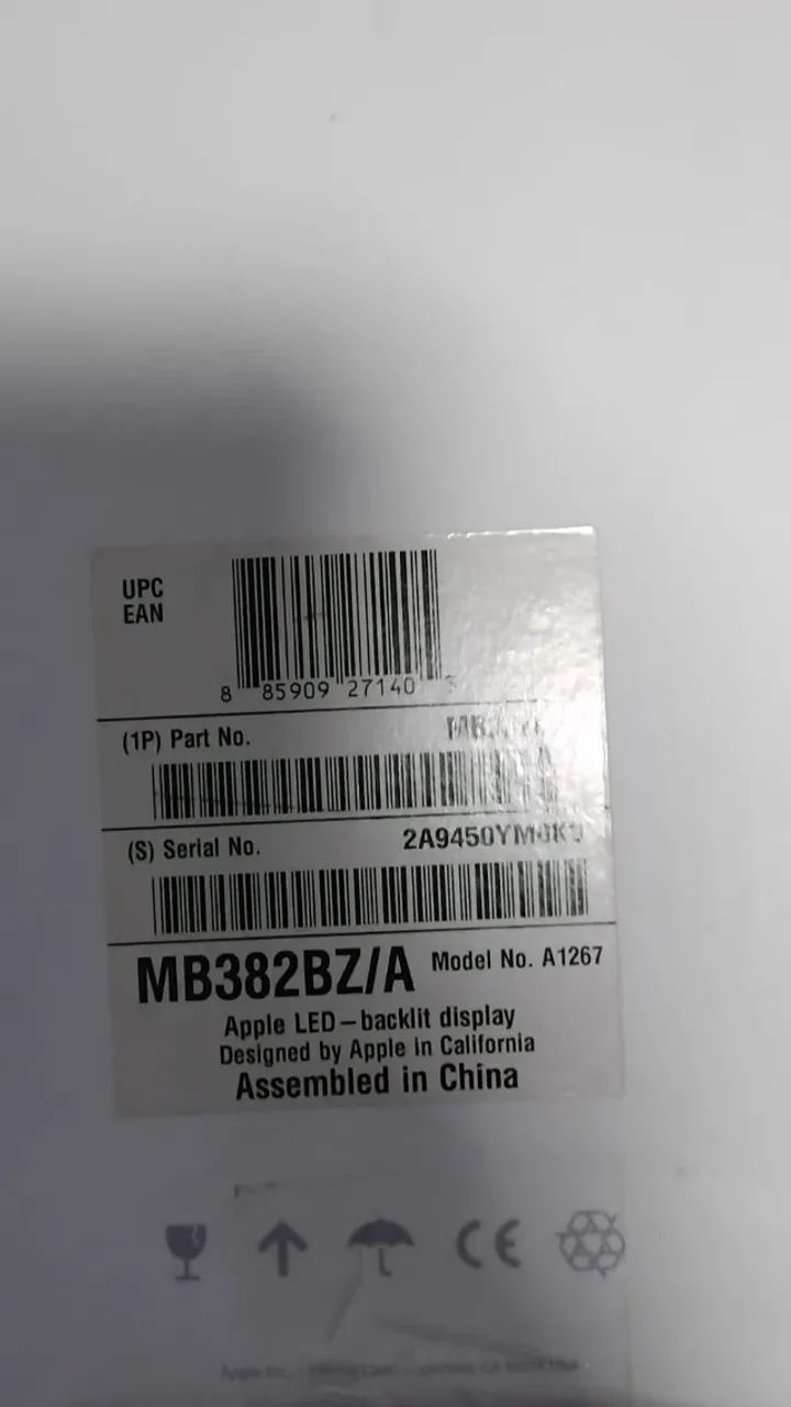 Apple LED Cinema Display de 24 polegadas 2008 mb382bz/a SEM IMAGEM.