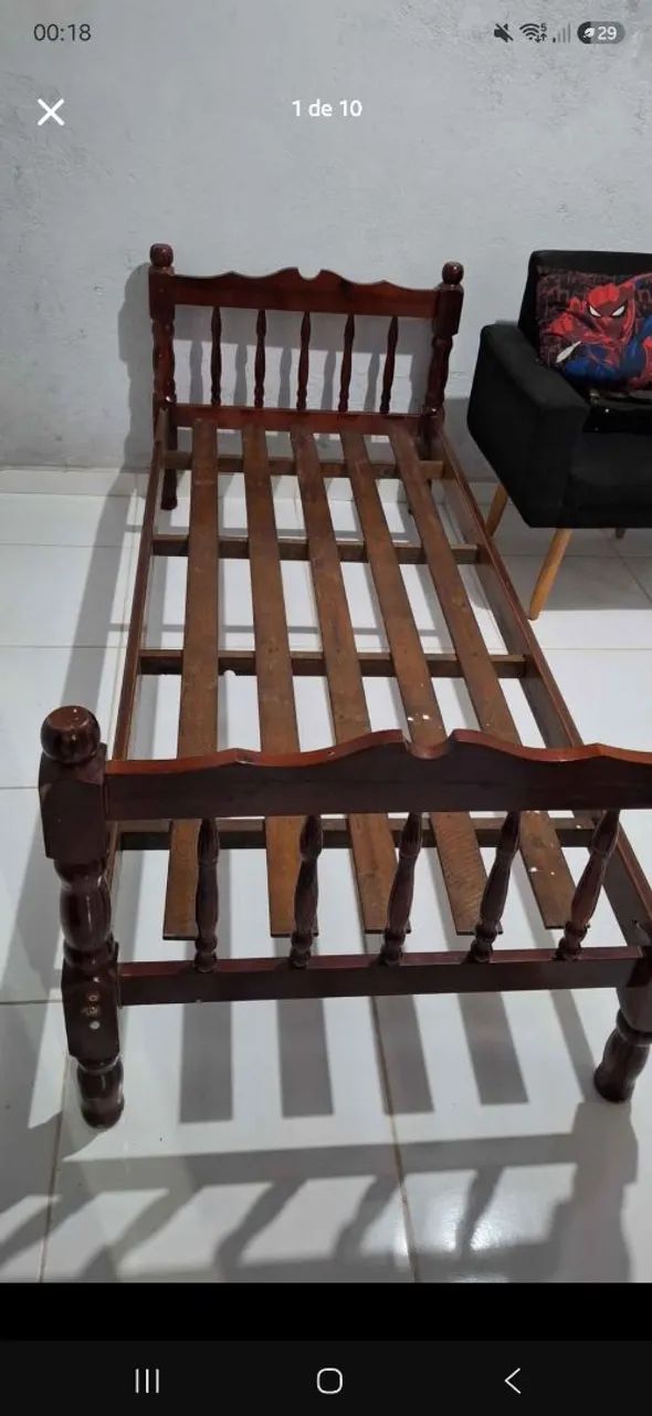 Cama de Madeira Solteiro 