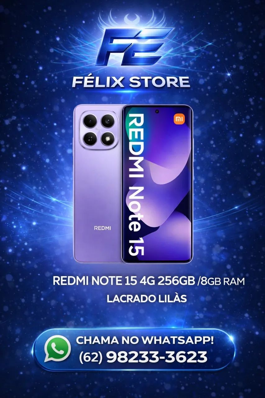 Redmi note 15 4G 256GB/8GB lacrado lilás 