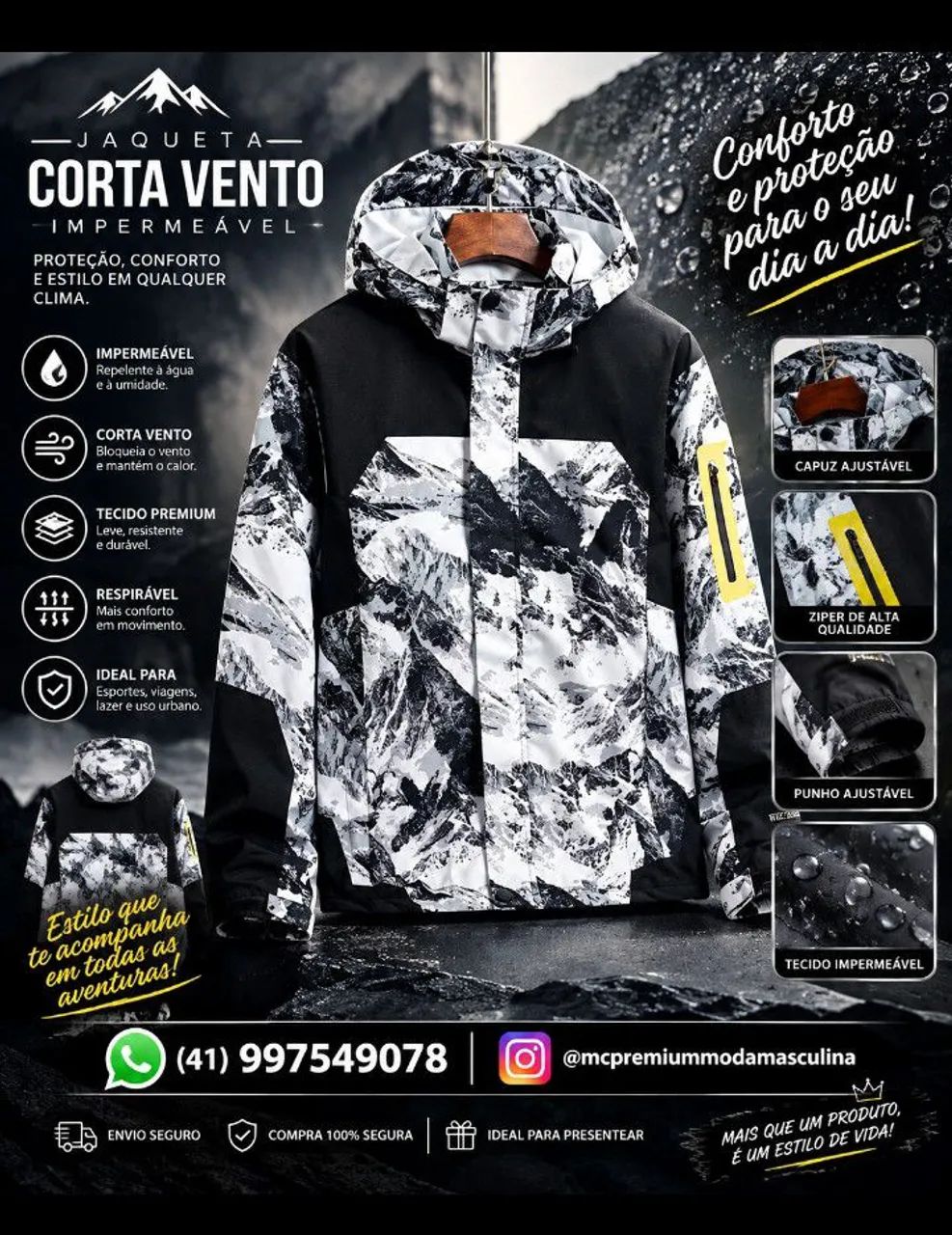 JAQUETA MASCULINA IMPERMEÁVEL  - Foto 5