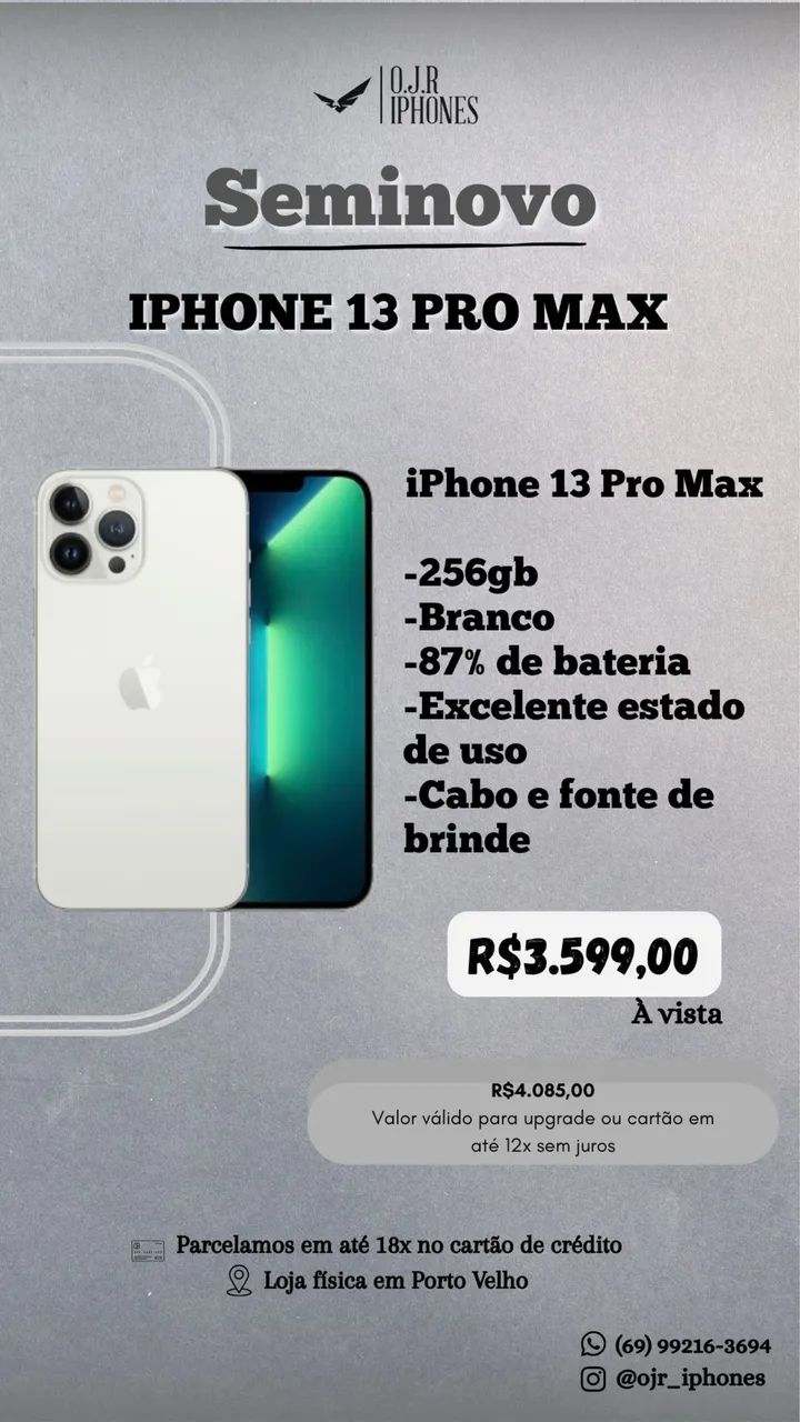 iPhone 13 Pro Max 256gb - Celulares e Smartphones - Floresta