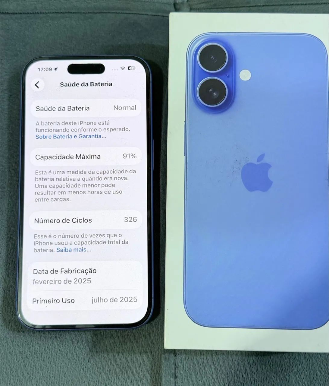 iPhone 16 azul 256Gb - Celulares e Smartphones - Chácaras Pedro