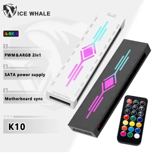 Controladora ICE Whale Hub 10 fans argb