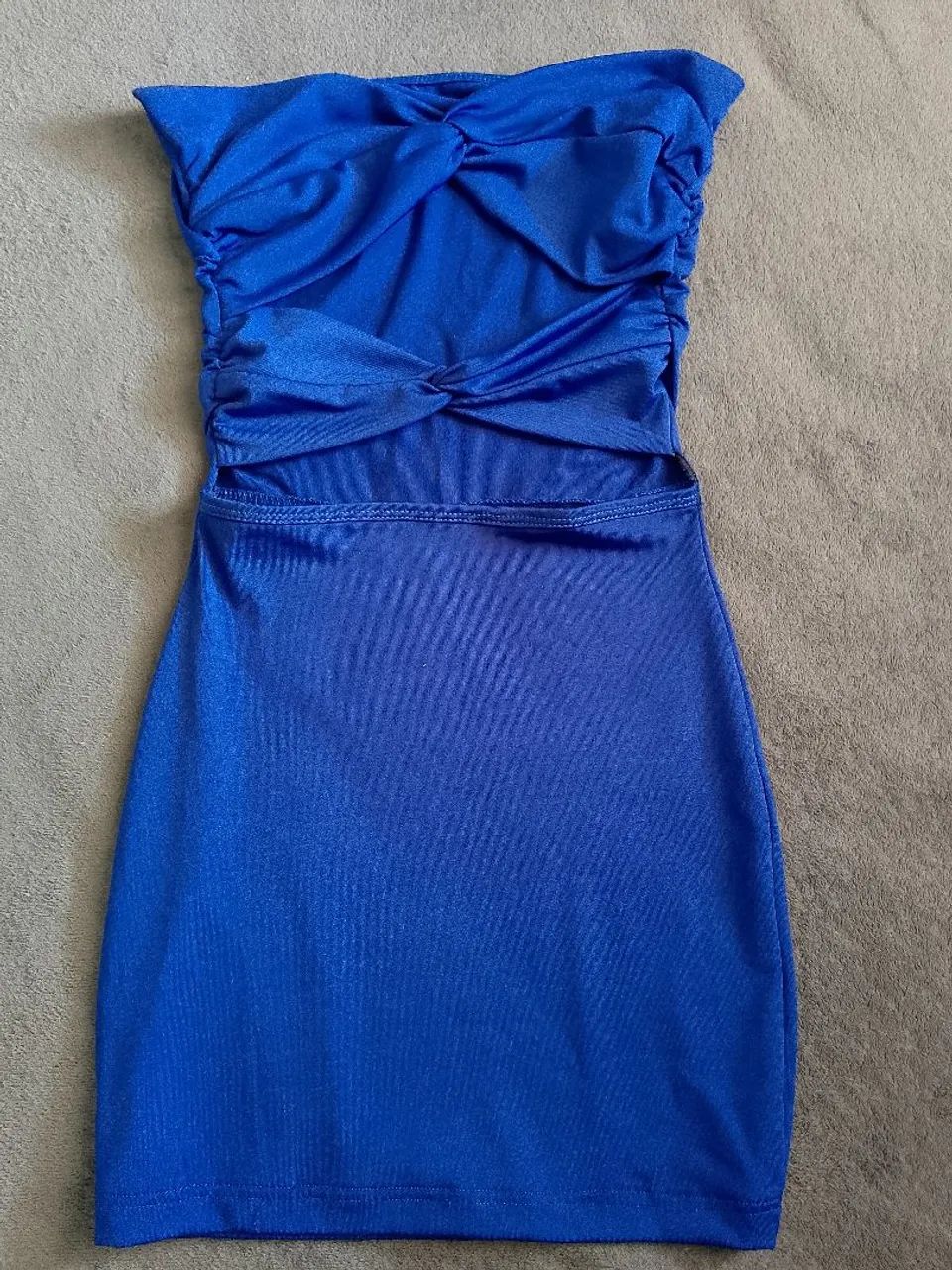 vestido azul marinho tomara que caia  - Foto 3