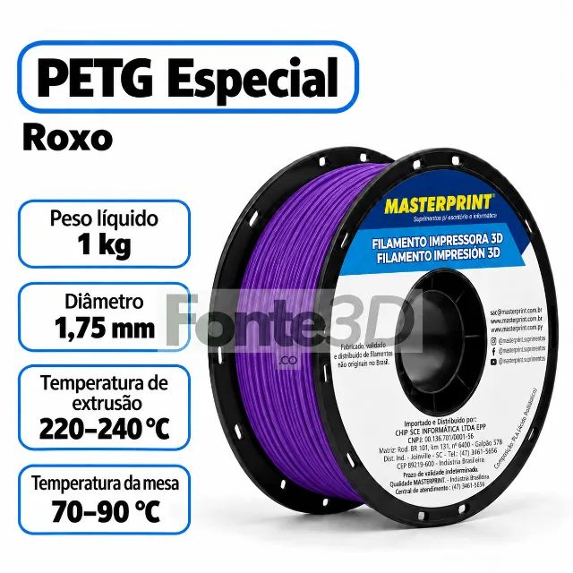 Filamento Petg Roxo - 1 Kg Masterprint - Foto 3