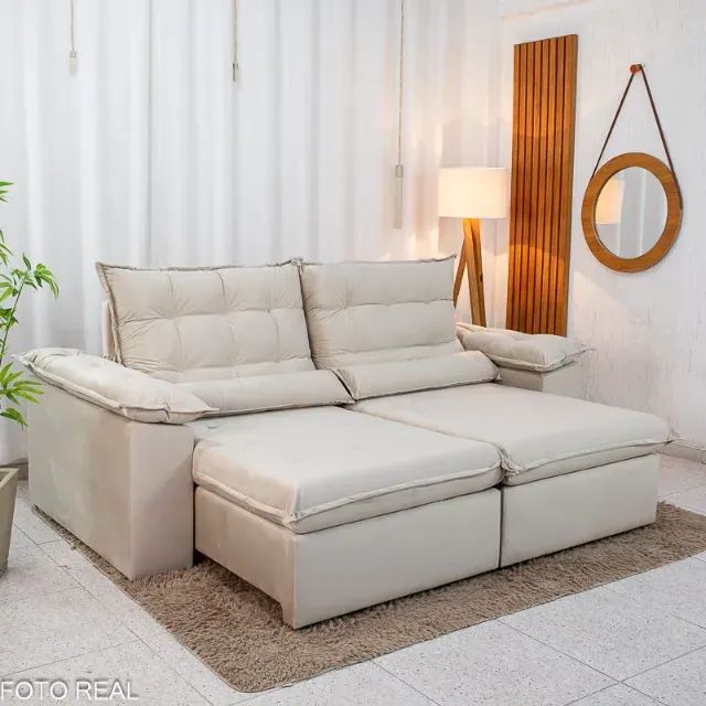 Sofá Retrátil e Reclinável  Emanuelly 2.30m  Pronta Entrega! - Foto 3