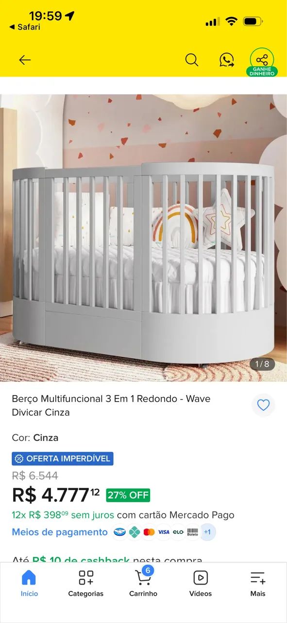 Berço oval wave 