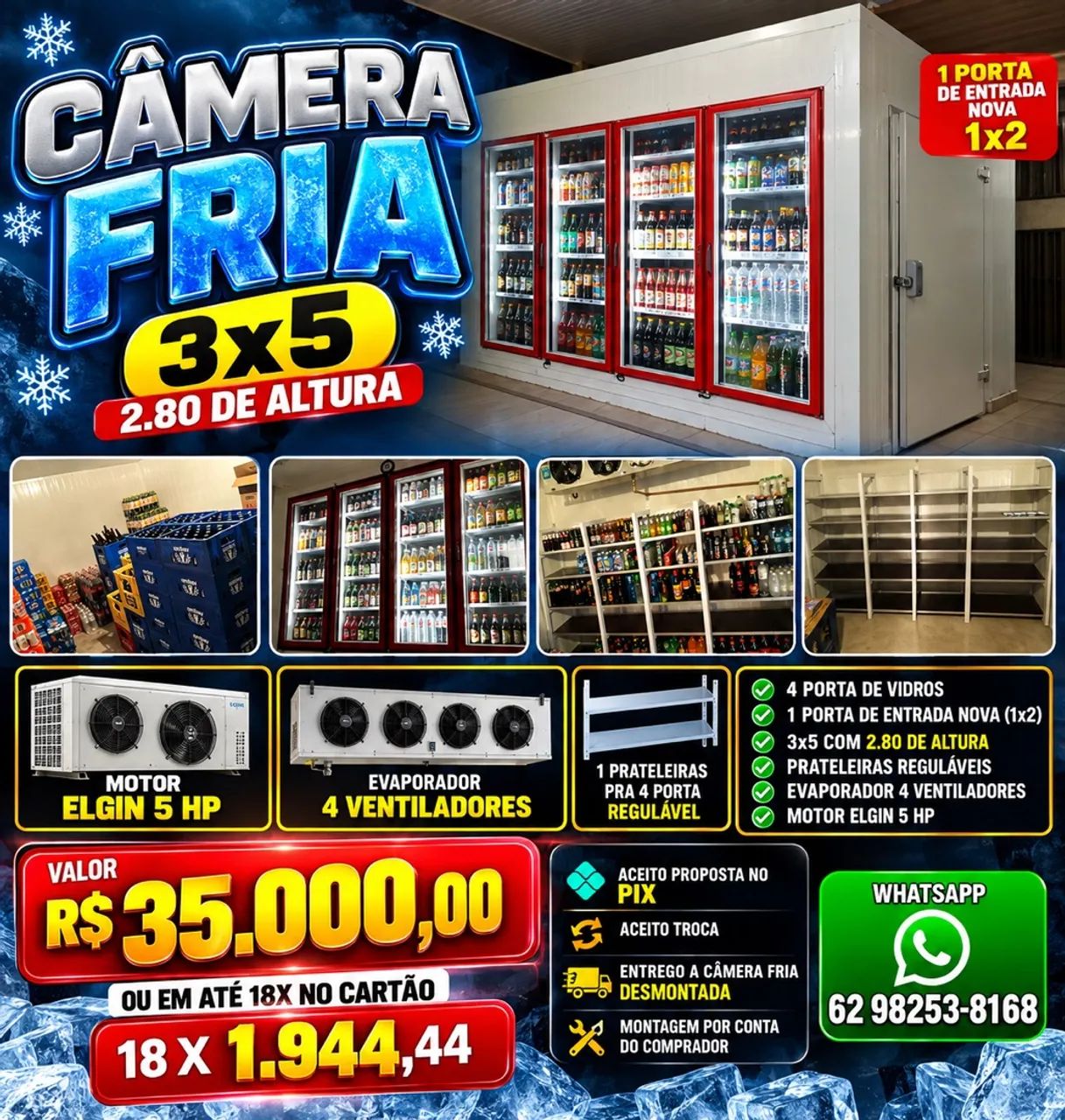 Câmera fria 3x5 usada  - Foto 5
