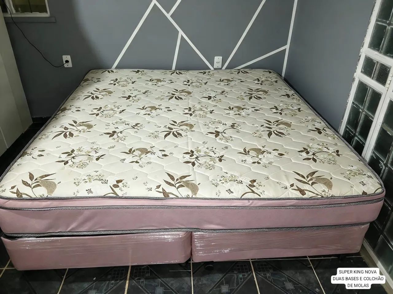 Cama super King Duas Bases E Colchão De Molas  - Foto 3