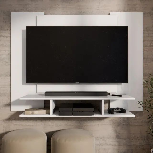 Painel Branco TV até 50 polegadas Moderno NOVO Promoção