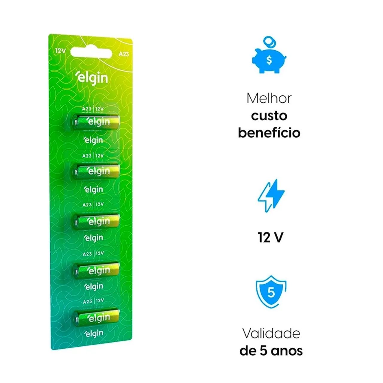 Baterias Elgin 23a 12v A23 Alcalina Para Controle Portão  - Foto 3