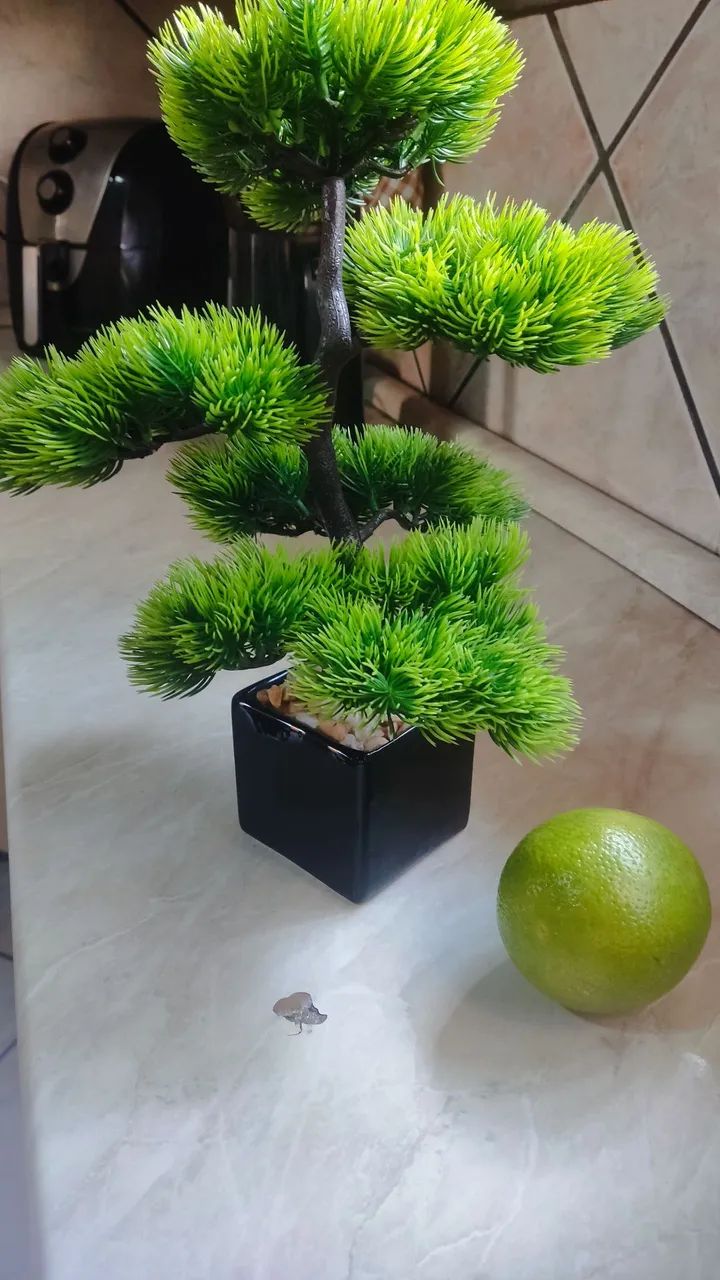 Bonsai Artificial com vaso suporte  - Foto 4