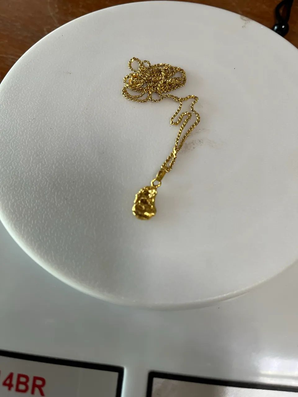 Corrente de ouro 8 gramas com pingente de pepita - Foto 2