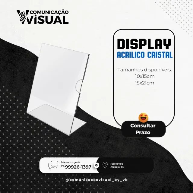 Placa Pix Display Acrilico de Mesa 
