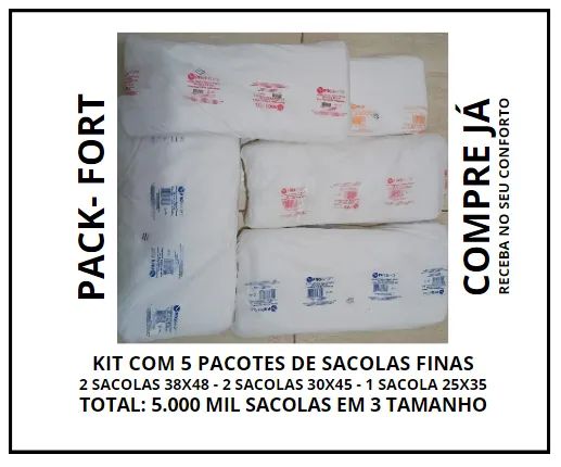 SACOLAS FINAS - KIT COM 5 PACOTES - Foto 5
