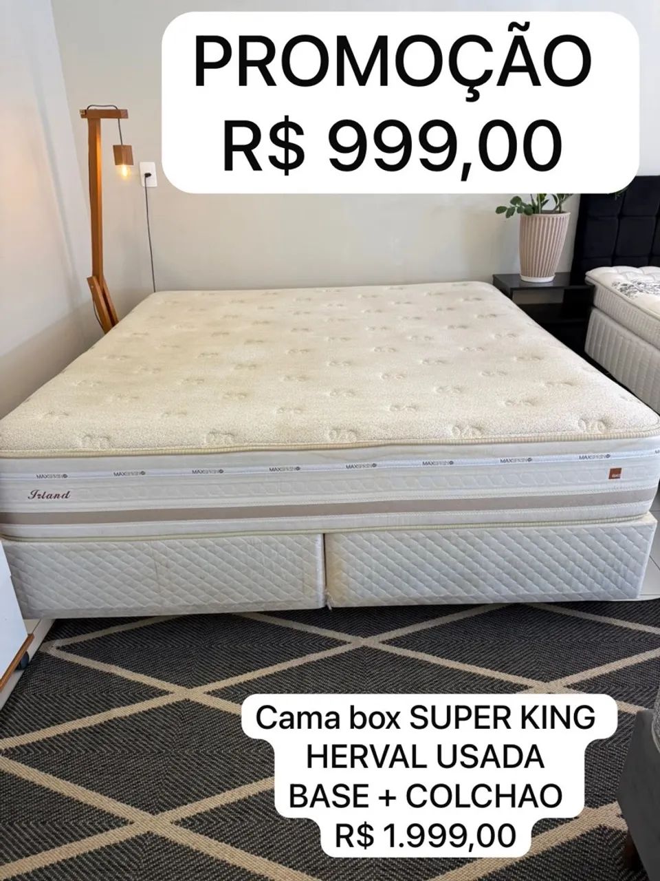 Cama Box SUPER KING HERVAL USADA - ENTREGO 