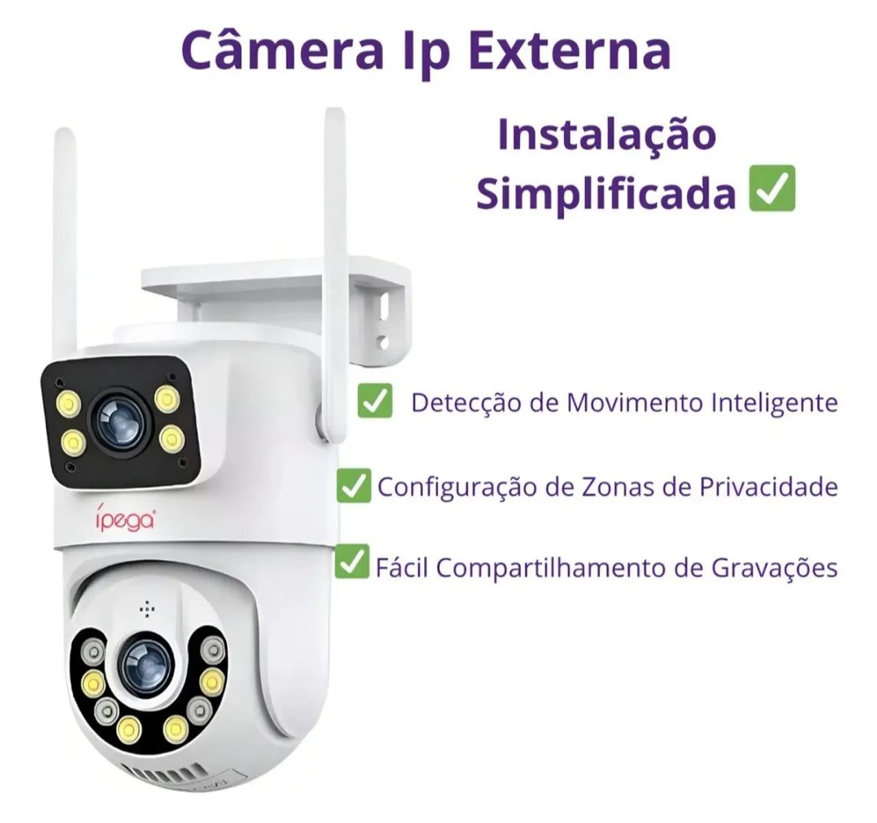 Câmera de segurança lente dupla - Foto 3