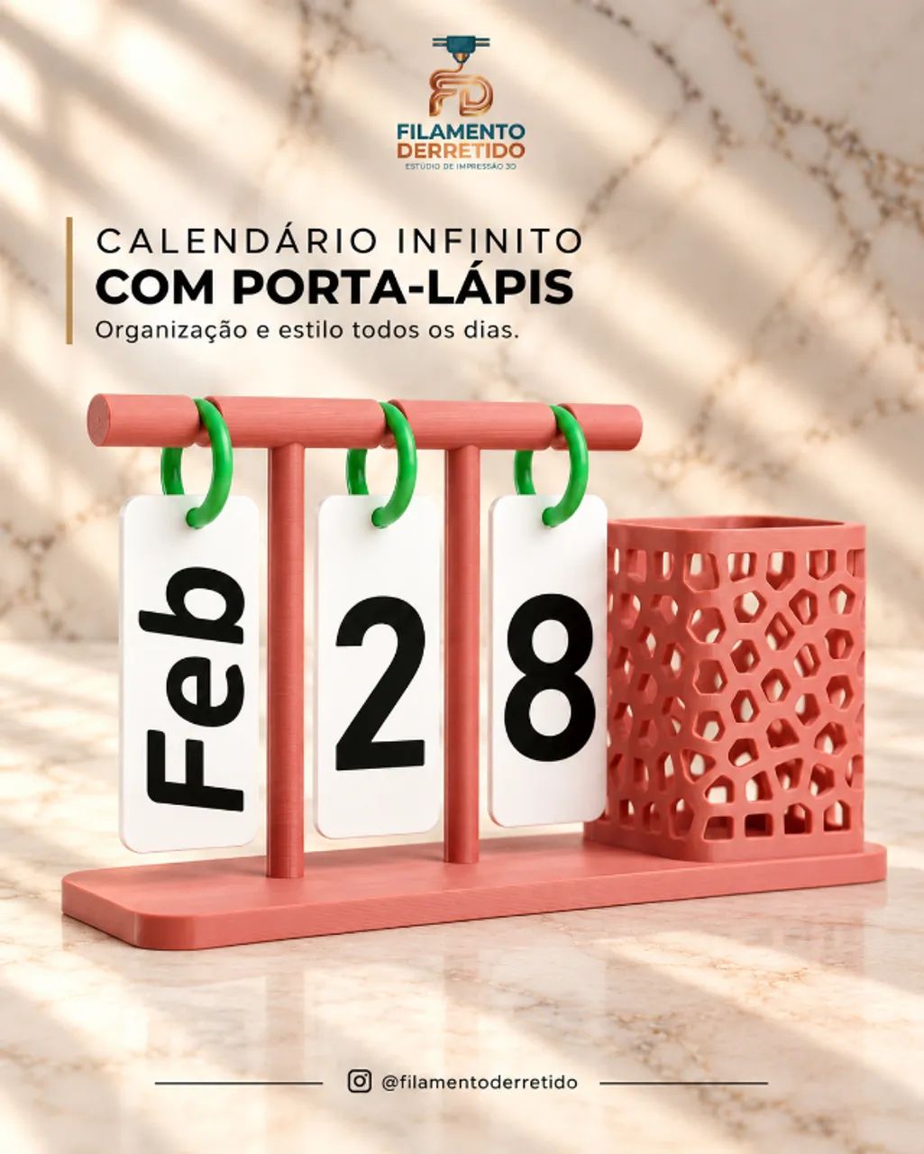 Calendário Infinito e suporte para lápis e objetos - Foto 4