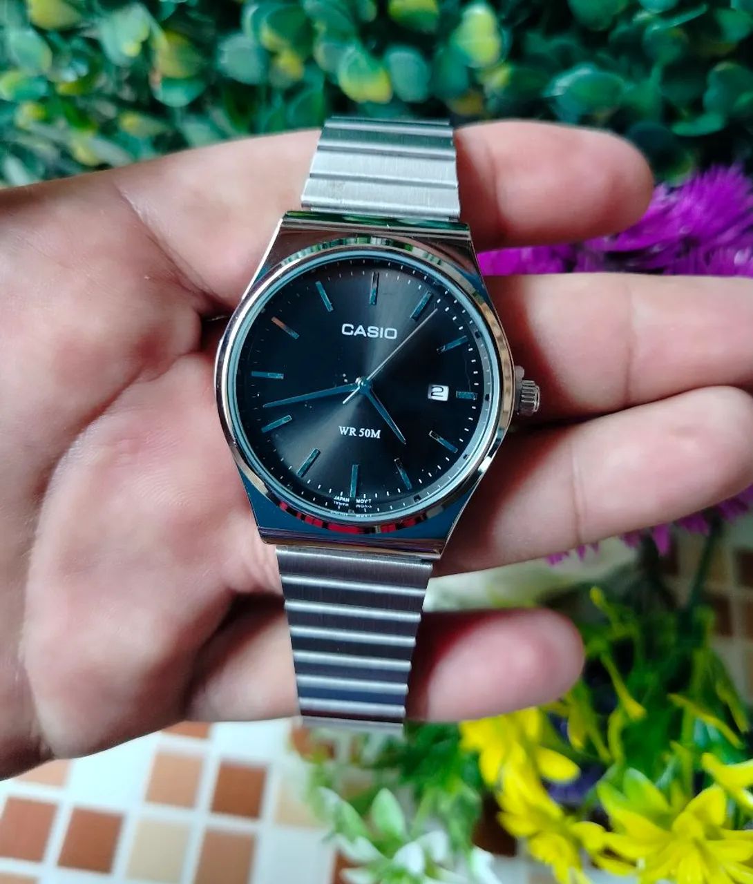 Casio retrô calendário relógio de pulso  - Foto 3