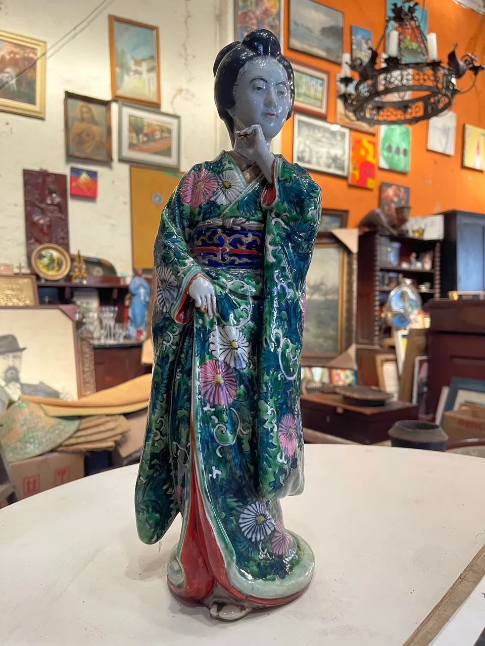 Boneca japonesa de cerâmica Kutani - Foto 4