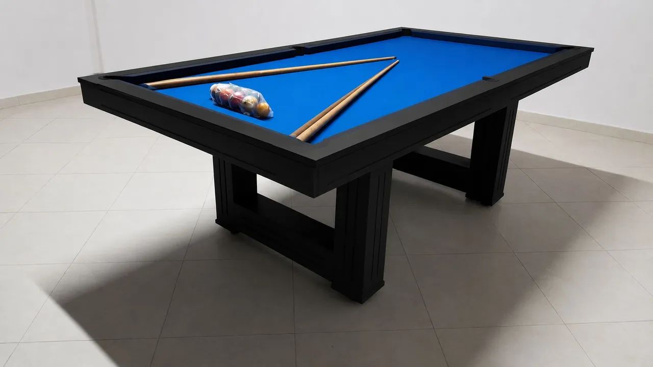Mesa de bilhar caçapa imbutida 