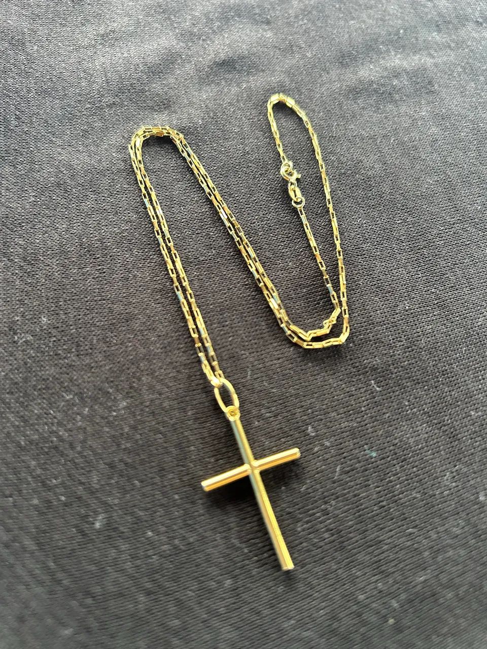 Cordão e pingente ouro 18k 50cm 