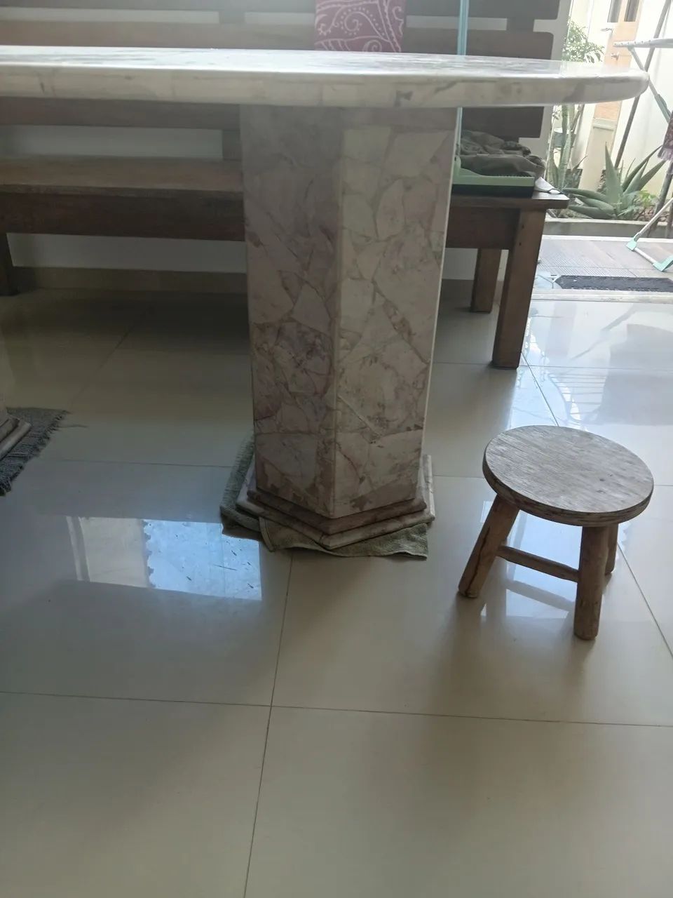 Mesa de mármore rosa - Foto 2
