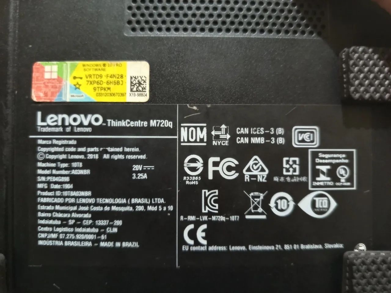 ThinkCentre M720q Lenovo - Computadores e Desktops - Centro