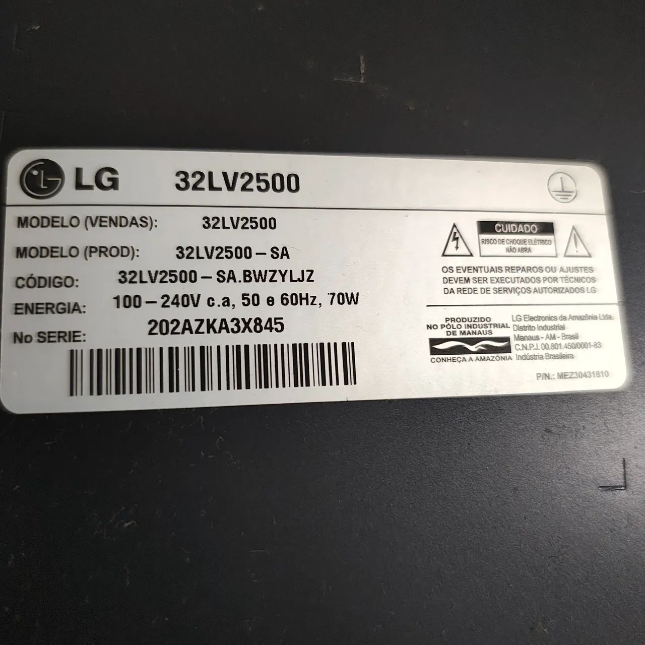 Uma TV LG 32LV2500 usada (modelo antigo, LCD de 32 - Foto 2