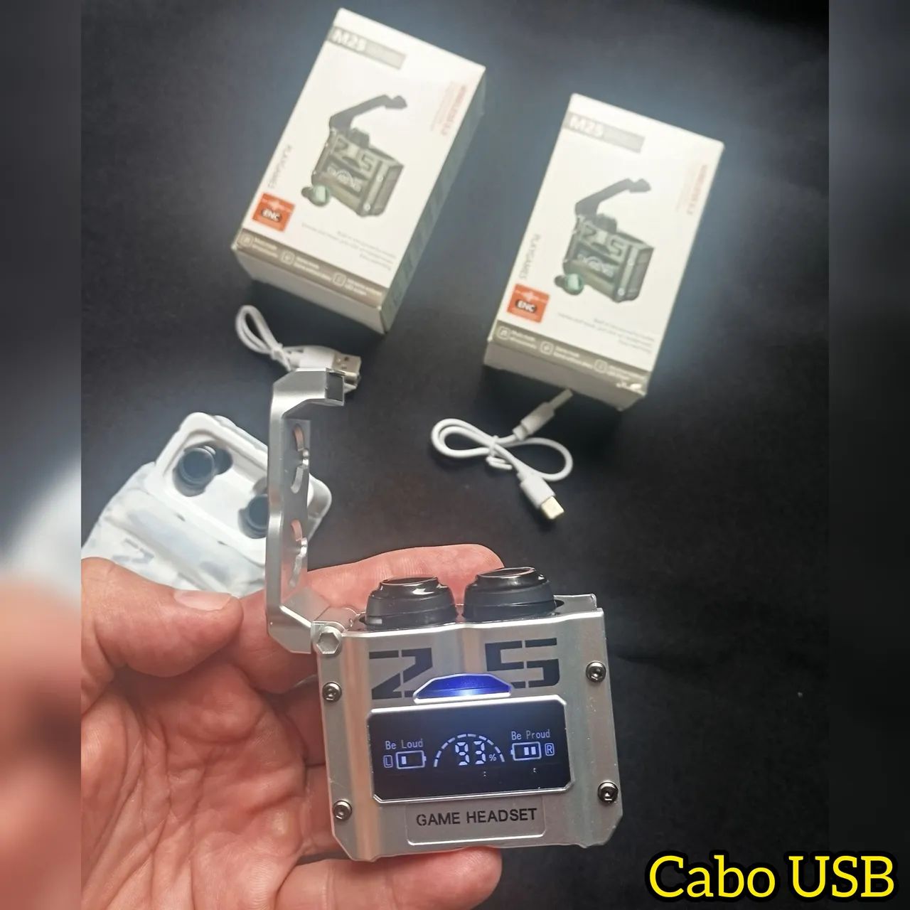 Fone Bluetooth Gamer TWS M25 com Display Digital  - Foto 3