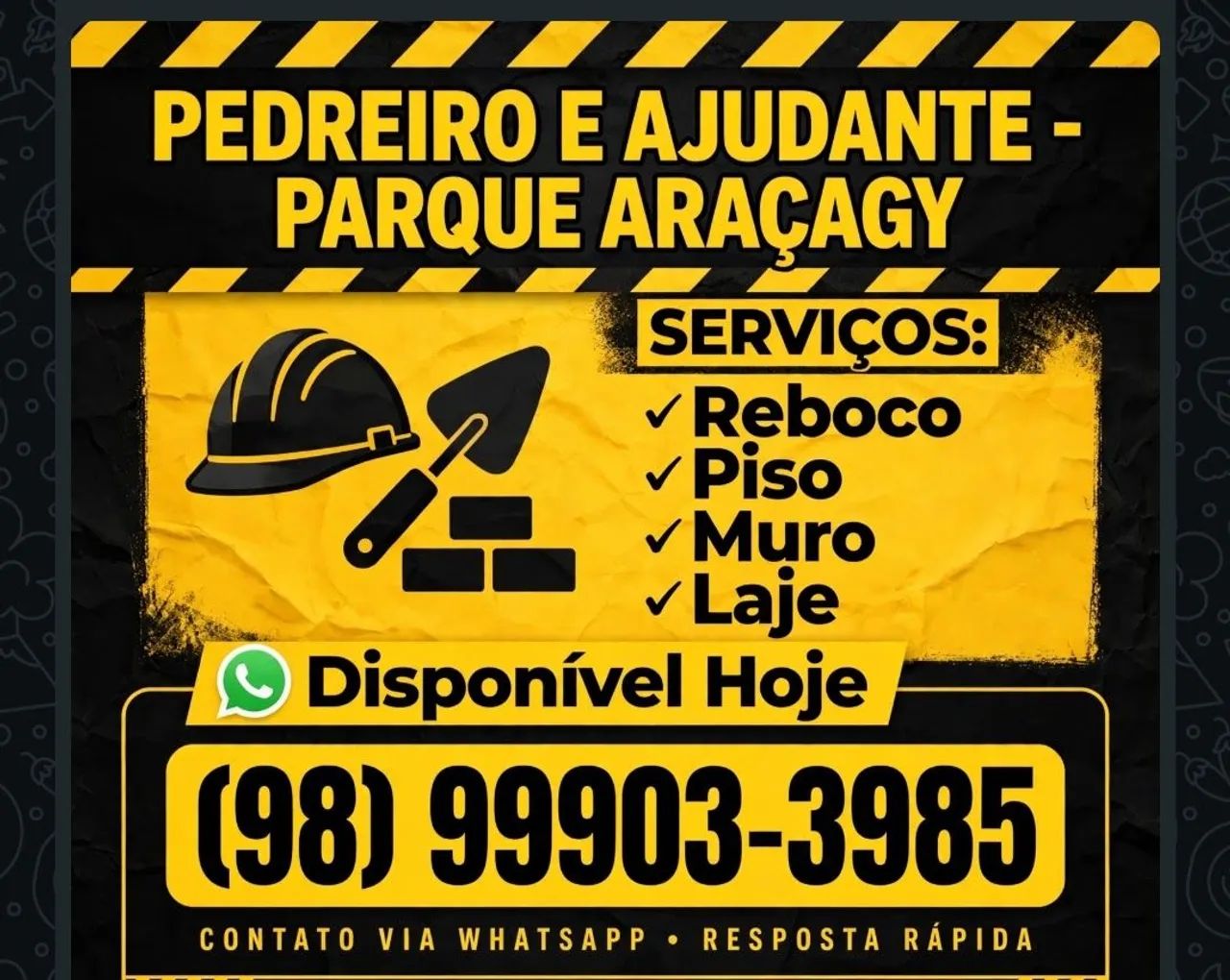 Pedreiro  a disposição 